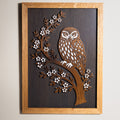 Morepork / Ruru – A3 Signature Wall Art (Oak or Walnut)