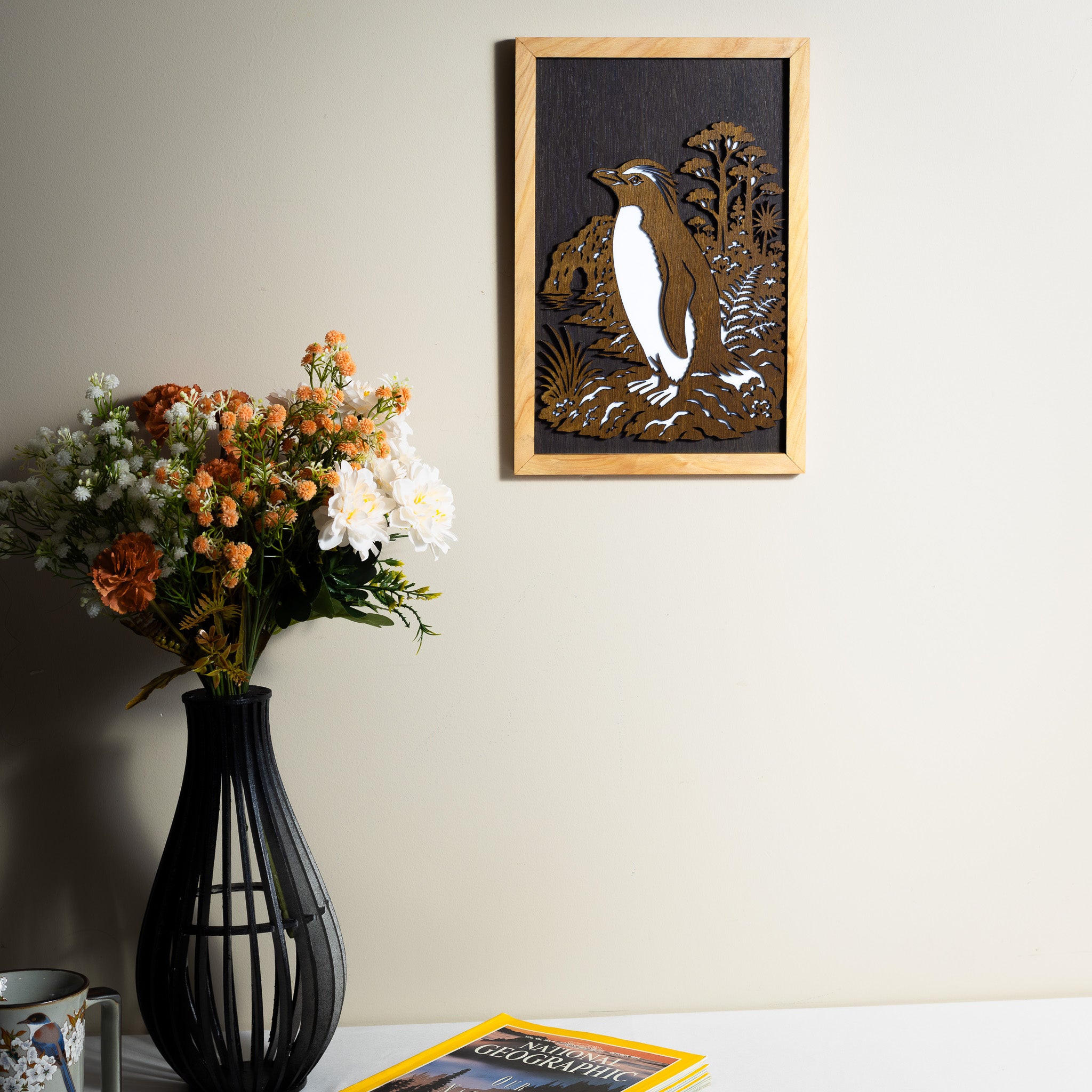 Fiordland Crested Penguin / Tawaki - 3-Layer Framed Wall Art