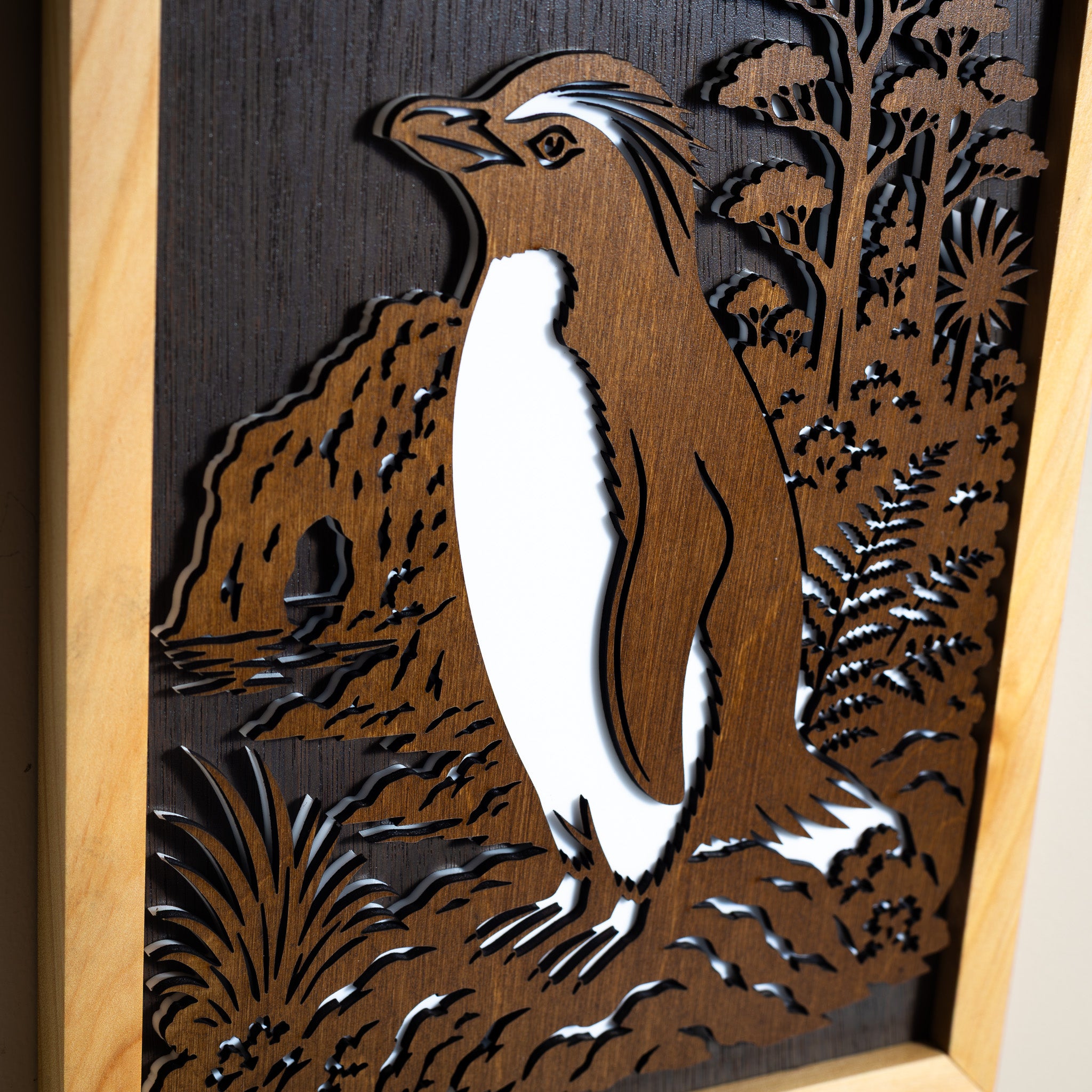 Fiordland Crested Penguin / Tawaki - 3-Layer Framed Wall Art