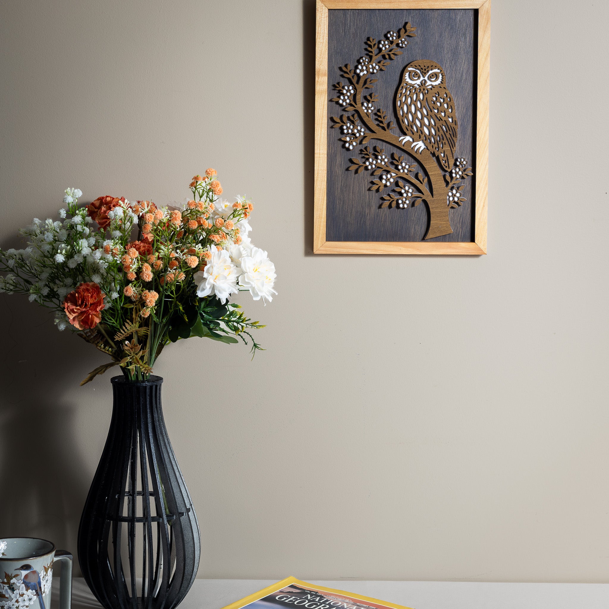 Morepork / Ruru - 3-Layer Framed Wall Art