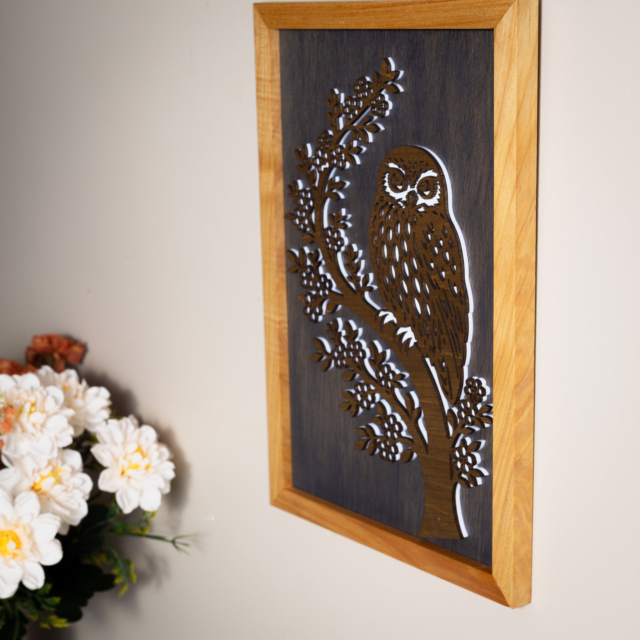 Morepork / Ruru - 3-Layer Framed Wall Art