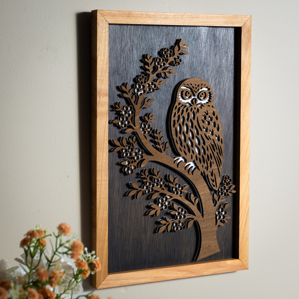 Morepork / Ruru - 3-Layer Framed Wall Art