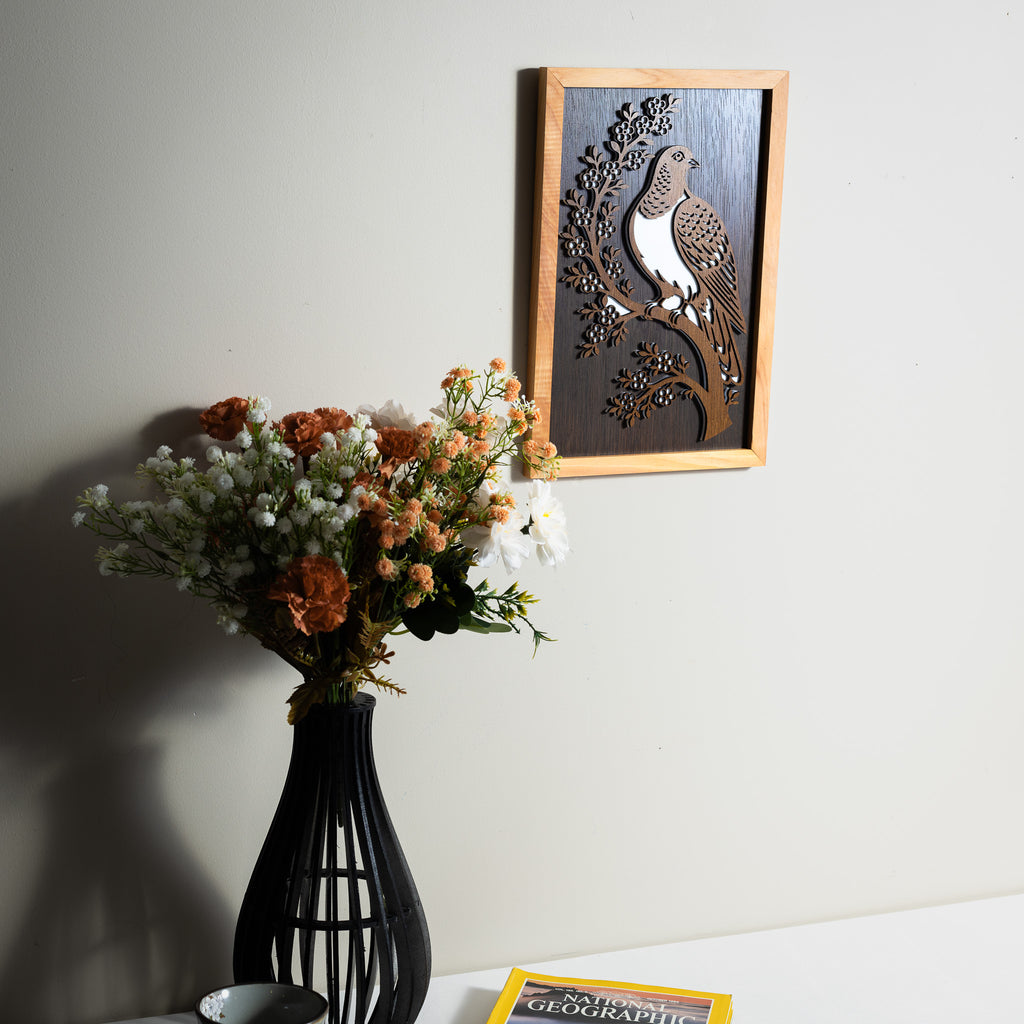 New Zealand Wood Pigeon / Kererū - 3-Layer Framed Wall Art