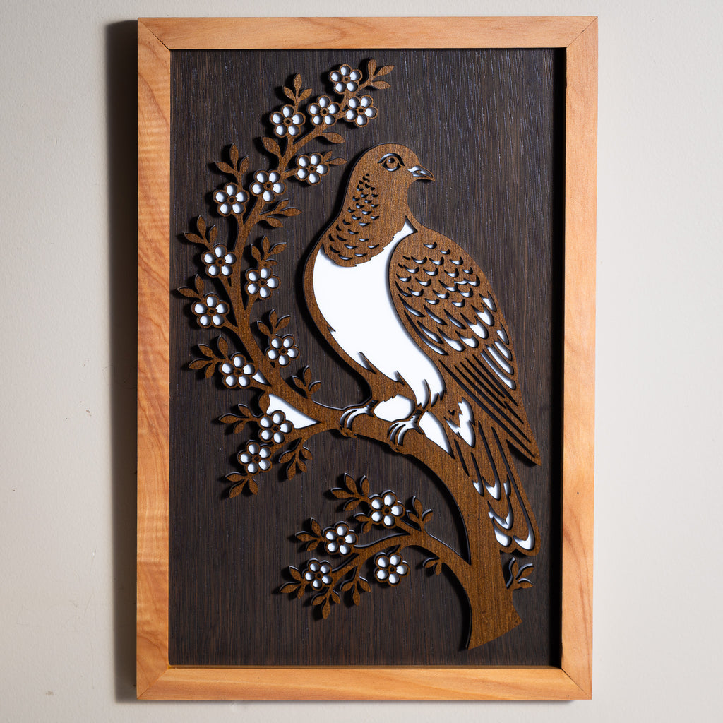 New Zealand Wood Pigeon / Kererū - 3-Layer Framed Wall Art