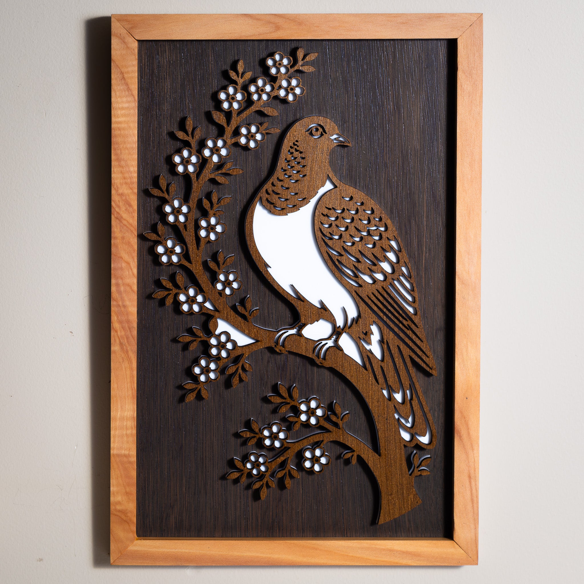 New Zealand Wood Pigeon / Kererū - 3-Layer Framed Wall Art
