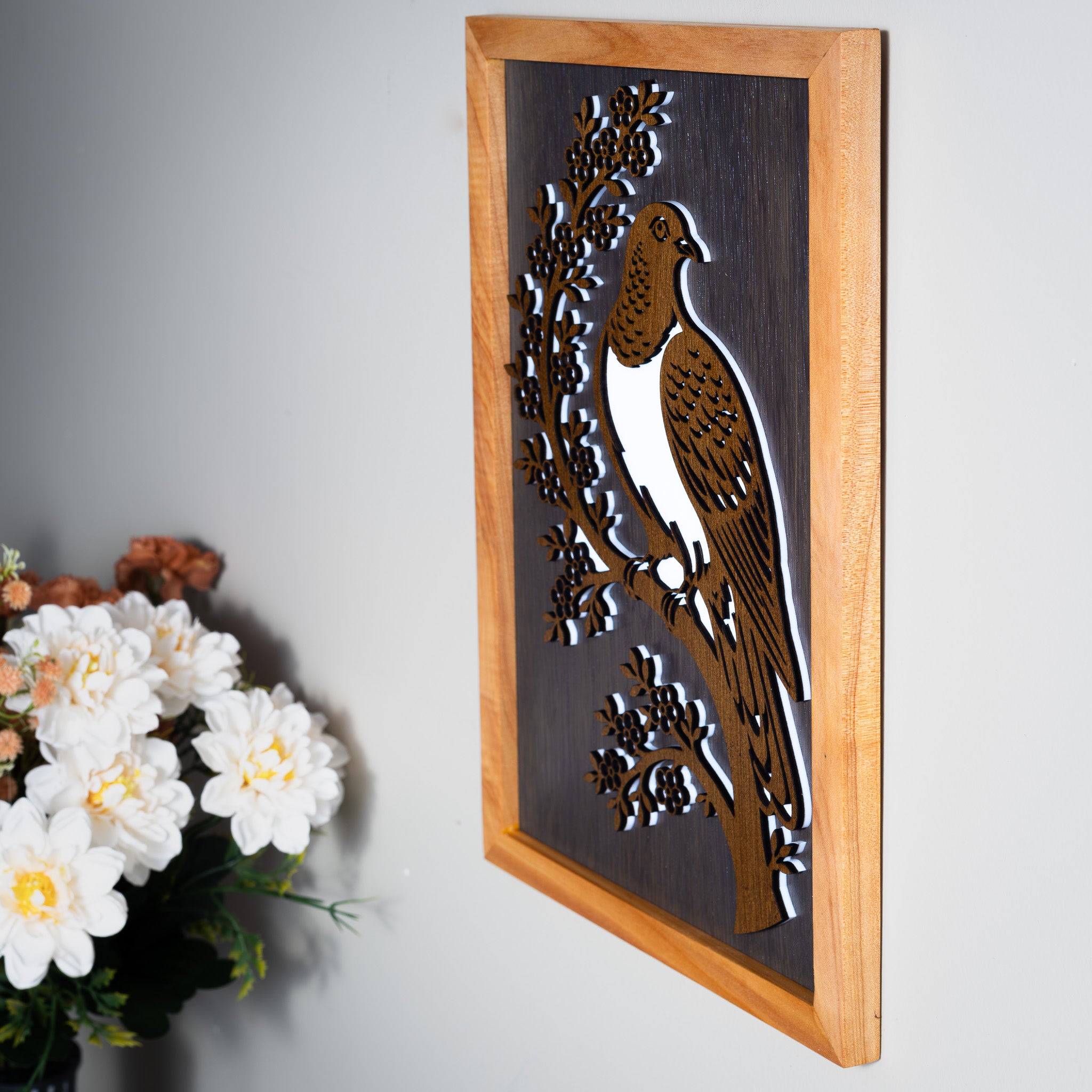New Zealand Wood Pigeon / Kererū - 3-Layer Framed Wall Art