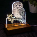 Morepork – Acrylic LED Light (USB, Matai base) | Handmade NZ Timber | furnACE