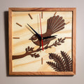 NZ Fantail Wall Clock (315×315mm) | Silent Sweep | Handmade NZ Timber | furnACE