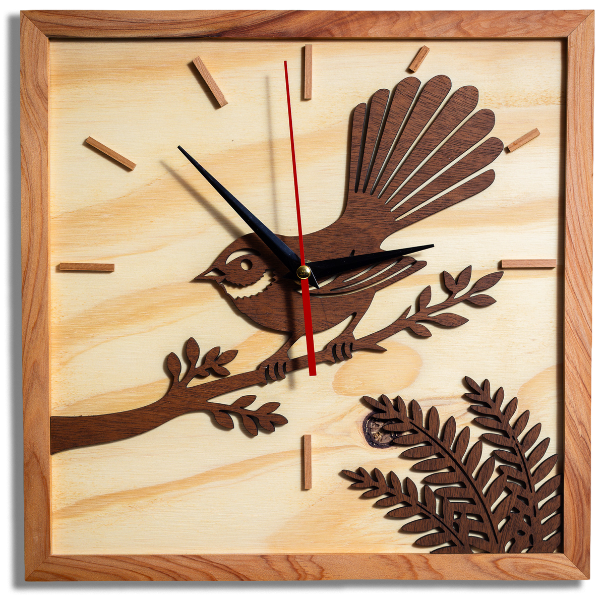 Fantail Timber Wall Clock