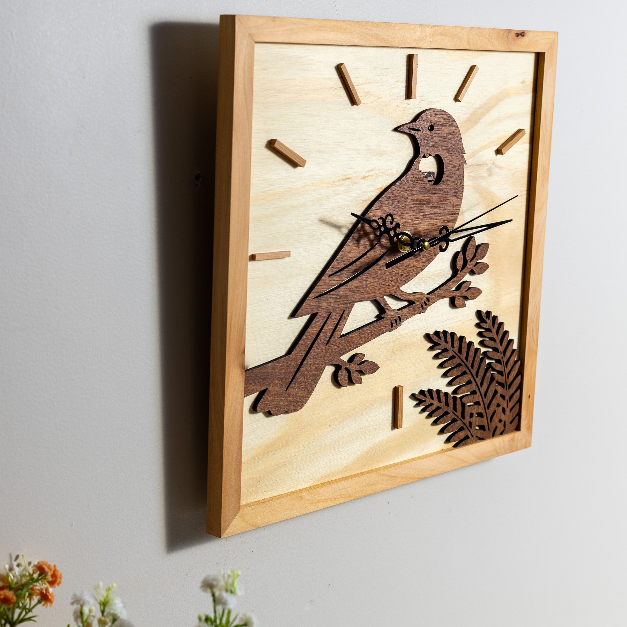 NZ Tui Wall Clock (315×315mm) | Silent Sweep