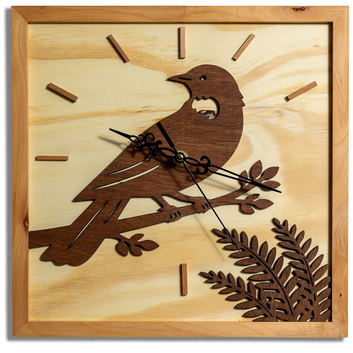 Tūī Timber Wall Clock