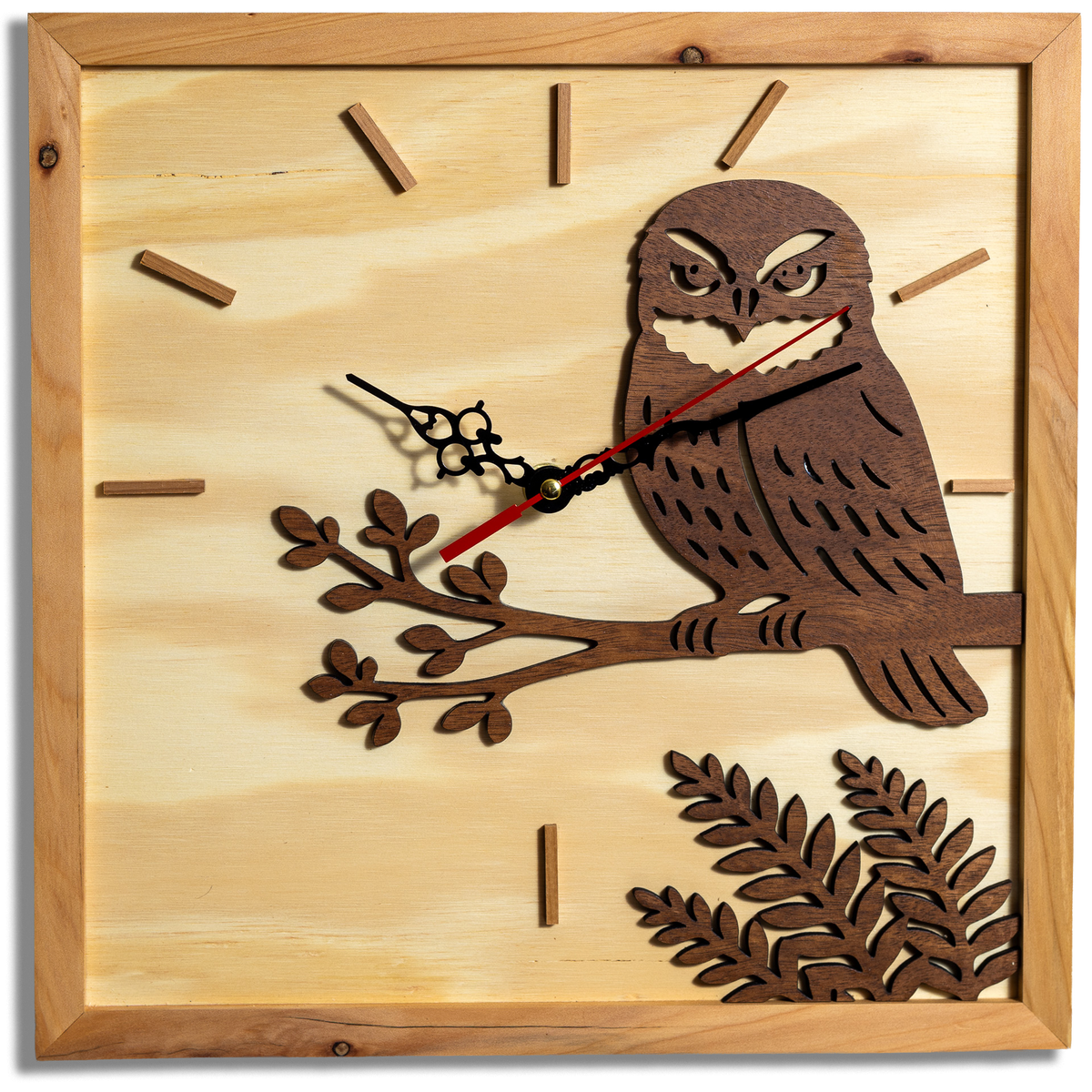 Morepork / Ruru Timber Wall Clock