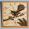 NZ Fantail Wall Clock (315×315mm) | Silent Sweep | Handmade NZ Timber | furnACE