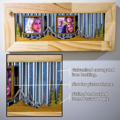 Corrugated Iron Photo Frame – Portrait Standard | Handmade NZ Timber | furnACE