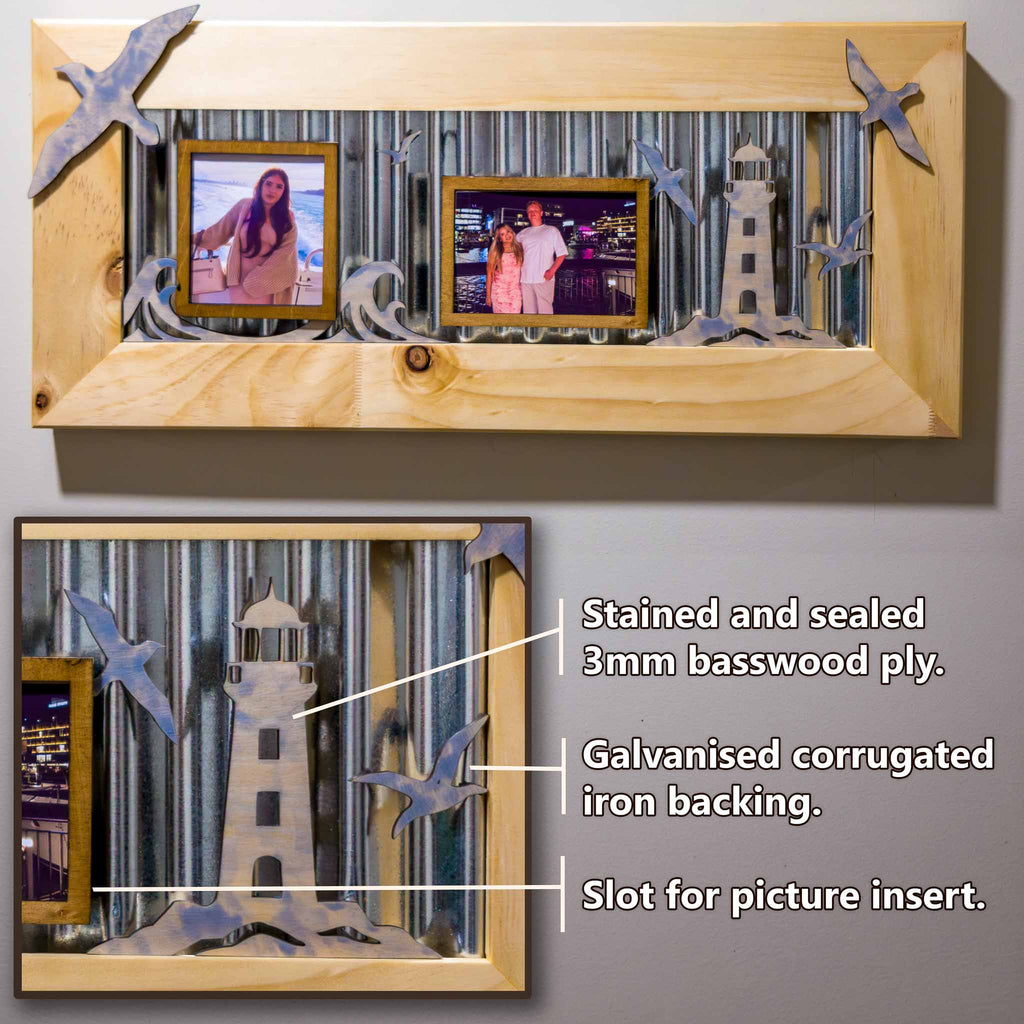 Corrugated Iron Photo Frame – Portrait Standard | Handmade NZ Timber | furnACE