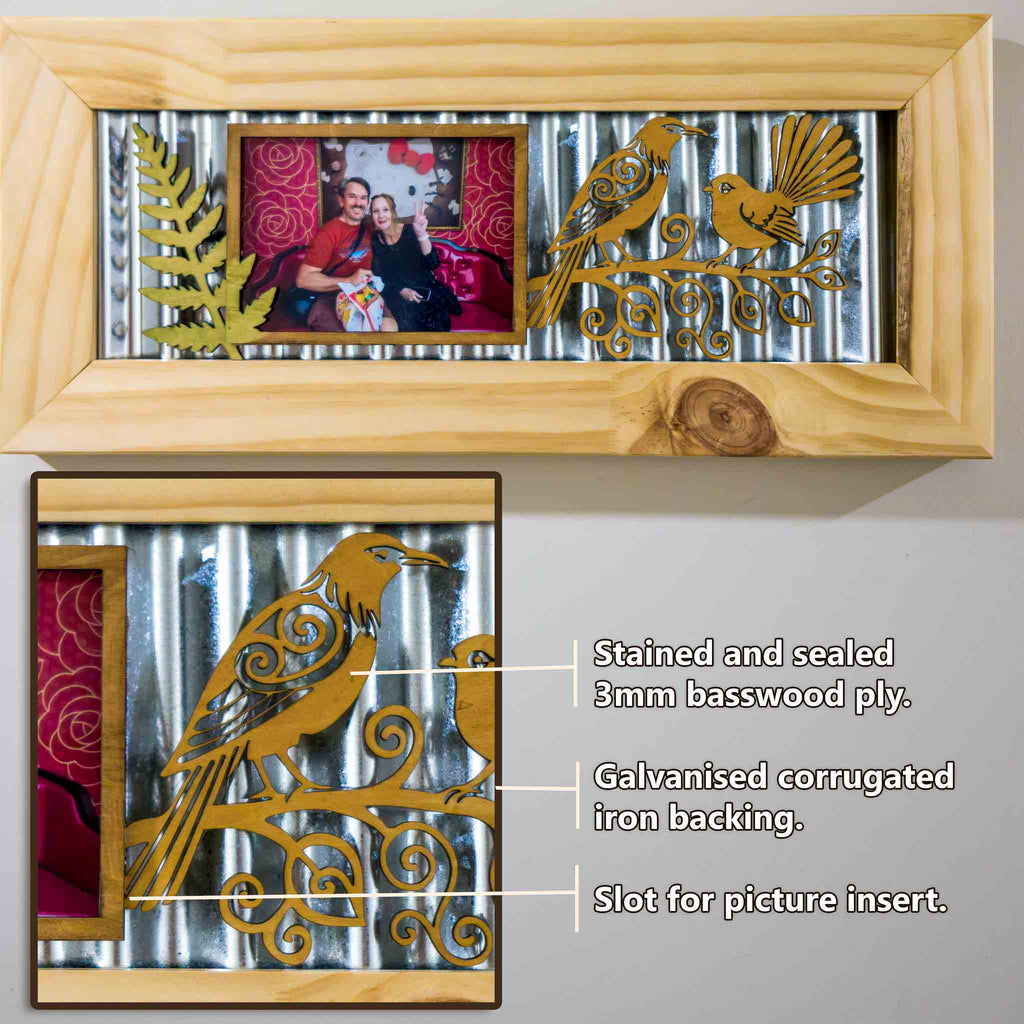 Corrugated Iron Photo Frame – Tui & Fantail | Handmade NZ Timber | furnACE