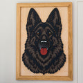 Black German Shepherd 3D Layered Silhouette Wall Art – A3 Framed | NZ Made