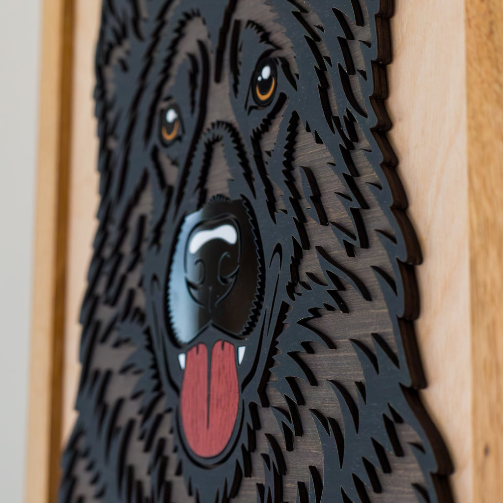 Black German Shepherd 3D Layered Silhouette Wall Art – A3 Framed | NZ Made