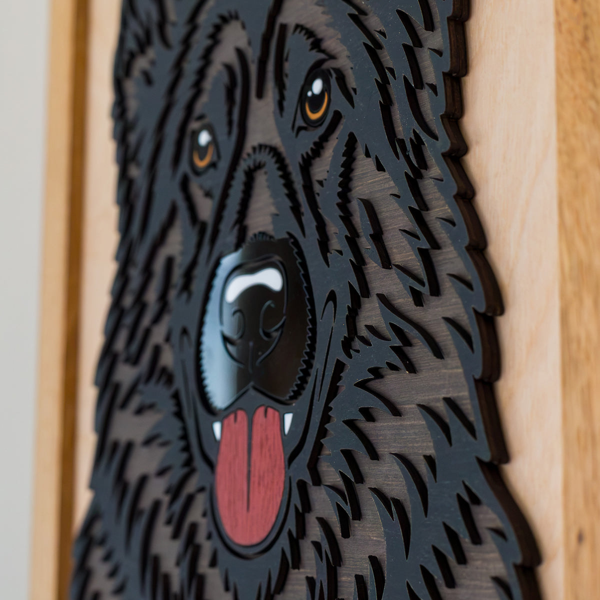 Black German Shepherd 3D Layered Silhouette Wall Art – A3 Framed | NZ Made