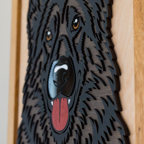 Black German Shepherd 3D Layered Silhouette Wall Art – A3 Framed | NZ Made