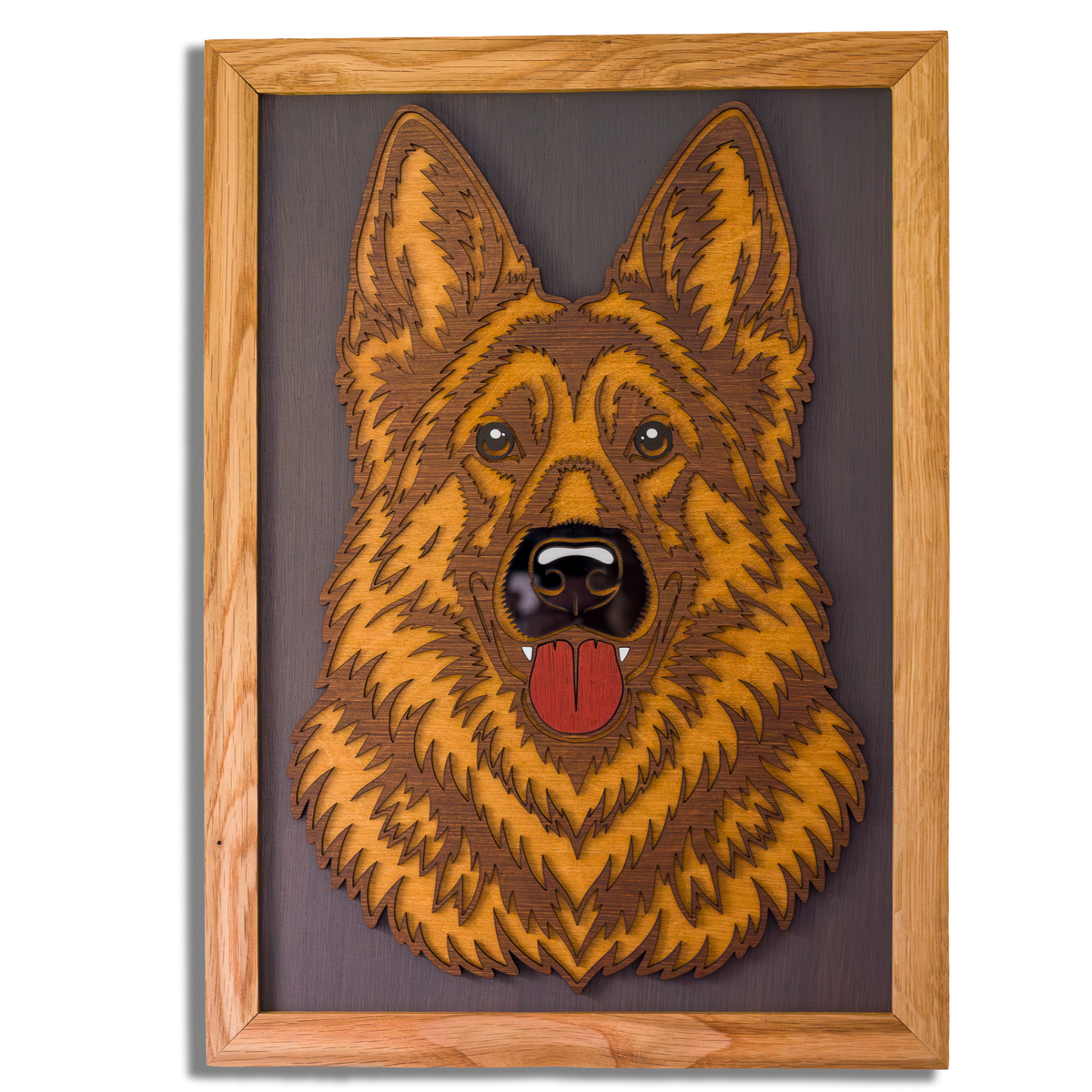 German Shepherd Layered Timber Wall Art – A3