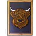 Highland Cow Layered Timber Wall Art – A3