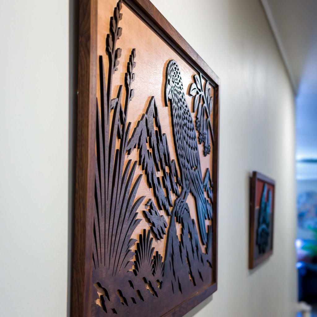 Kea Alpine Landscape – Large Wall Art (750×490mm) | Handmade NZ Timber | furnACE