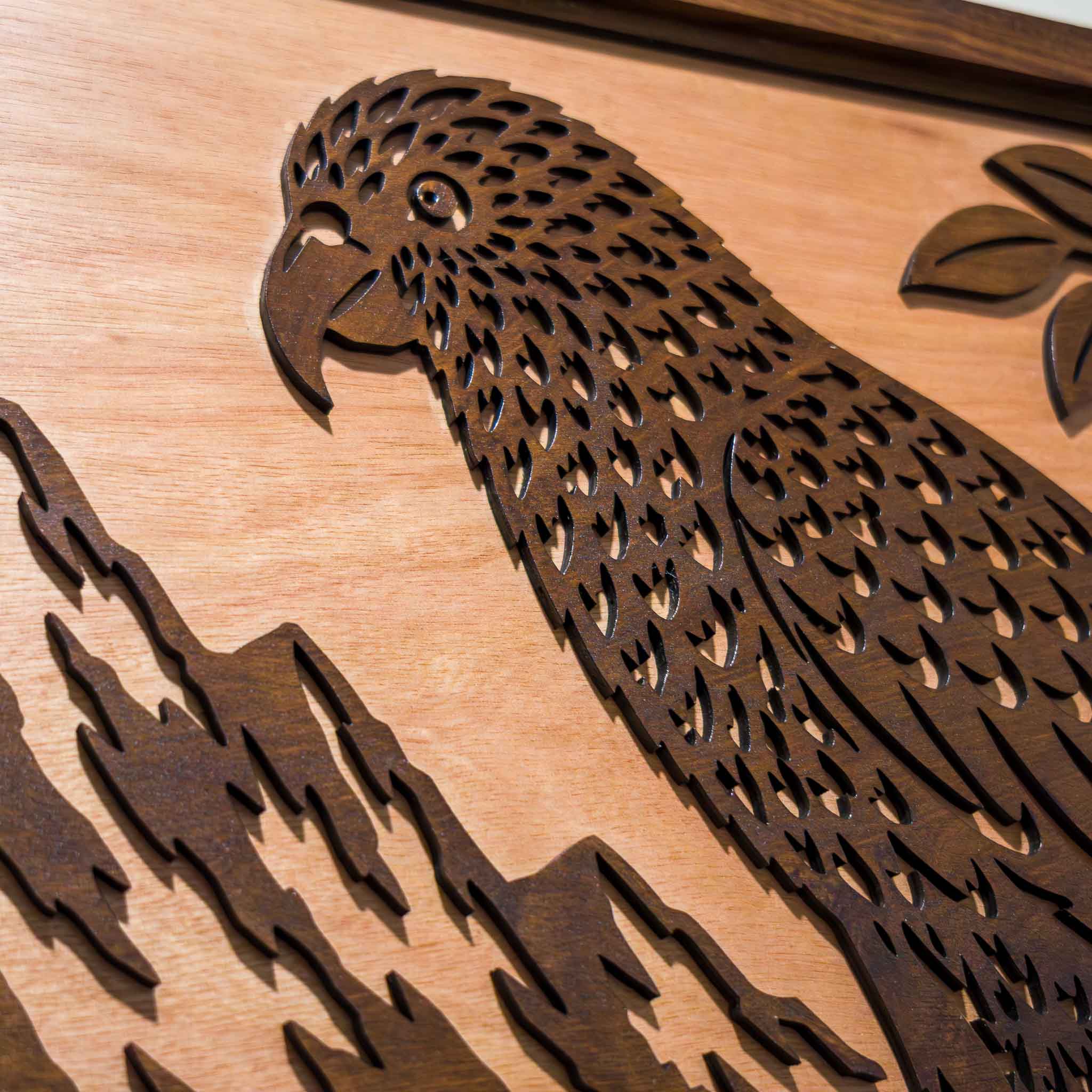 Kea Alpine Landscape – Large Wall Art (750×490mm) | Handmade NZ Timber | furnACE