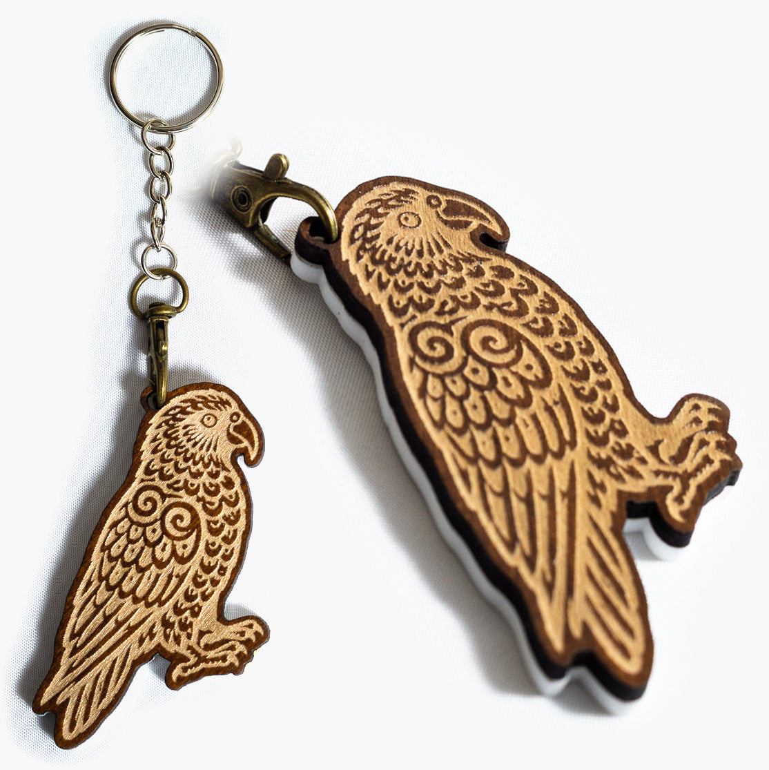 NZ Native Bird Wooden Keyrings & Bag Charms