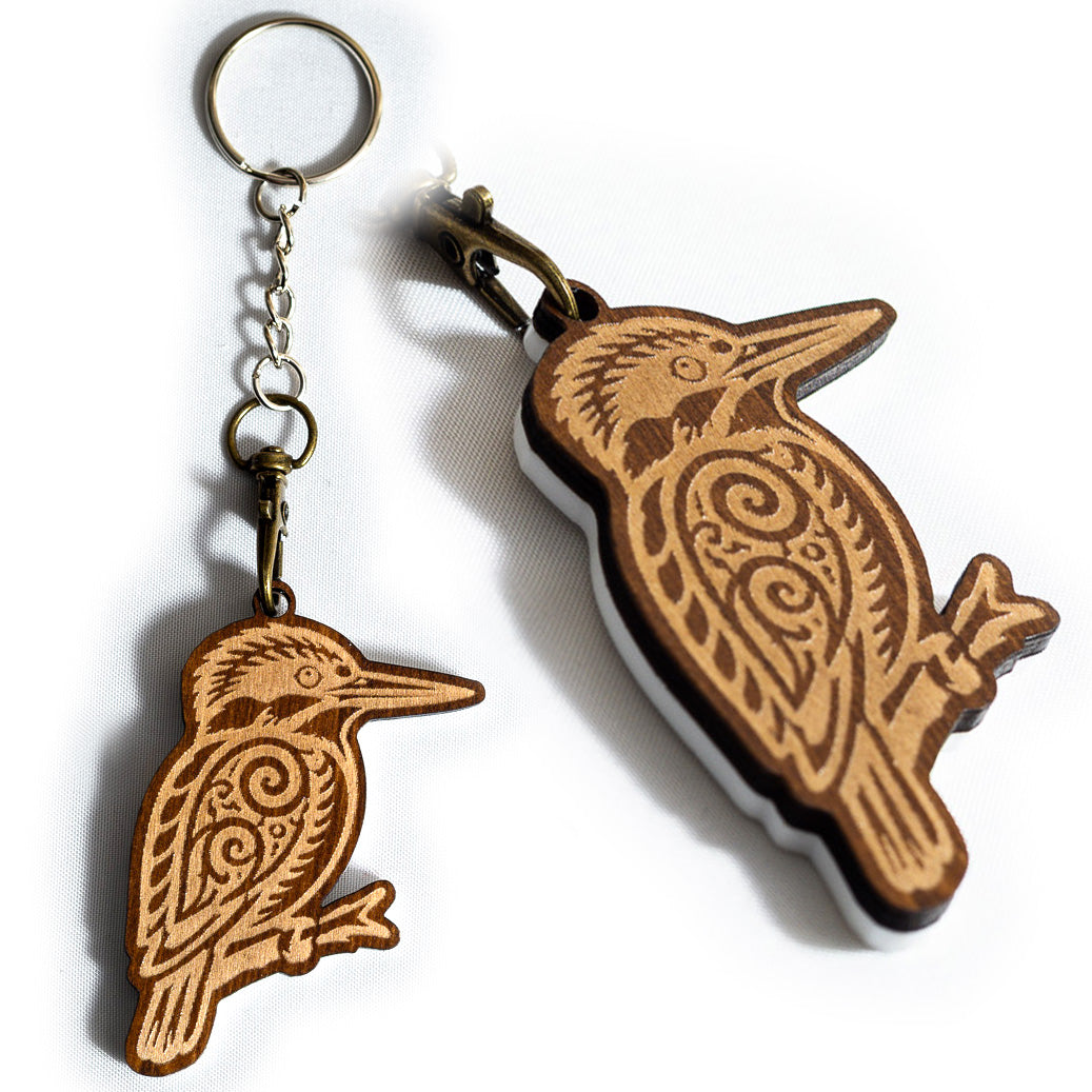 NZ Native Bird Wooden Keyrings & Bag Charms
