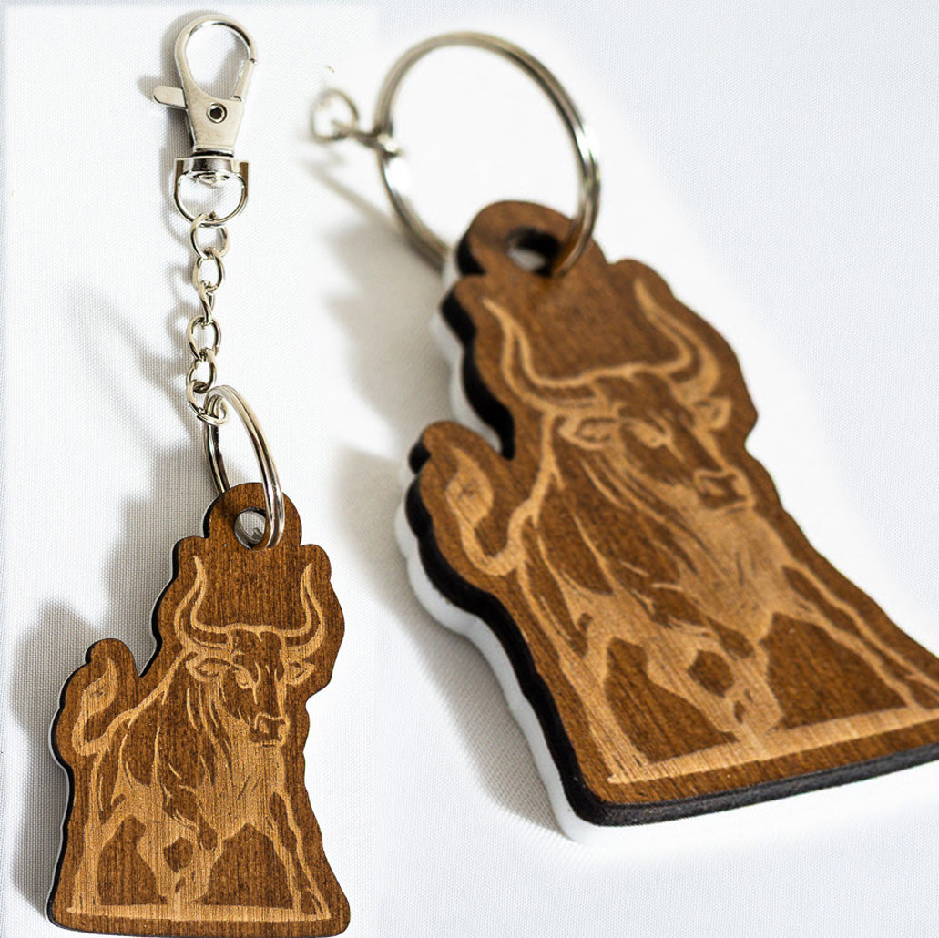 Zodiac Star Sign Wooden Keyrings & Bag Charms