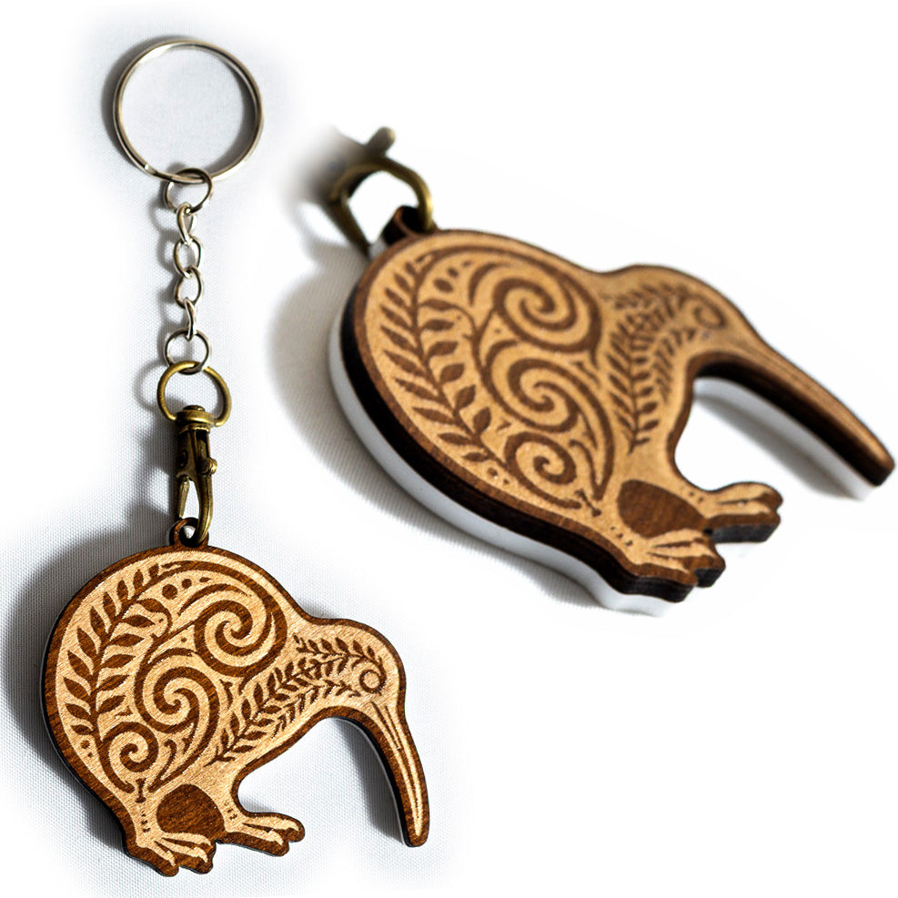 NZ Native Bird Wooden Keyrings & Bag Charms