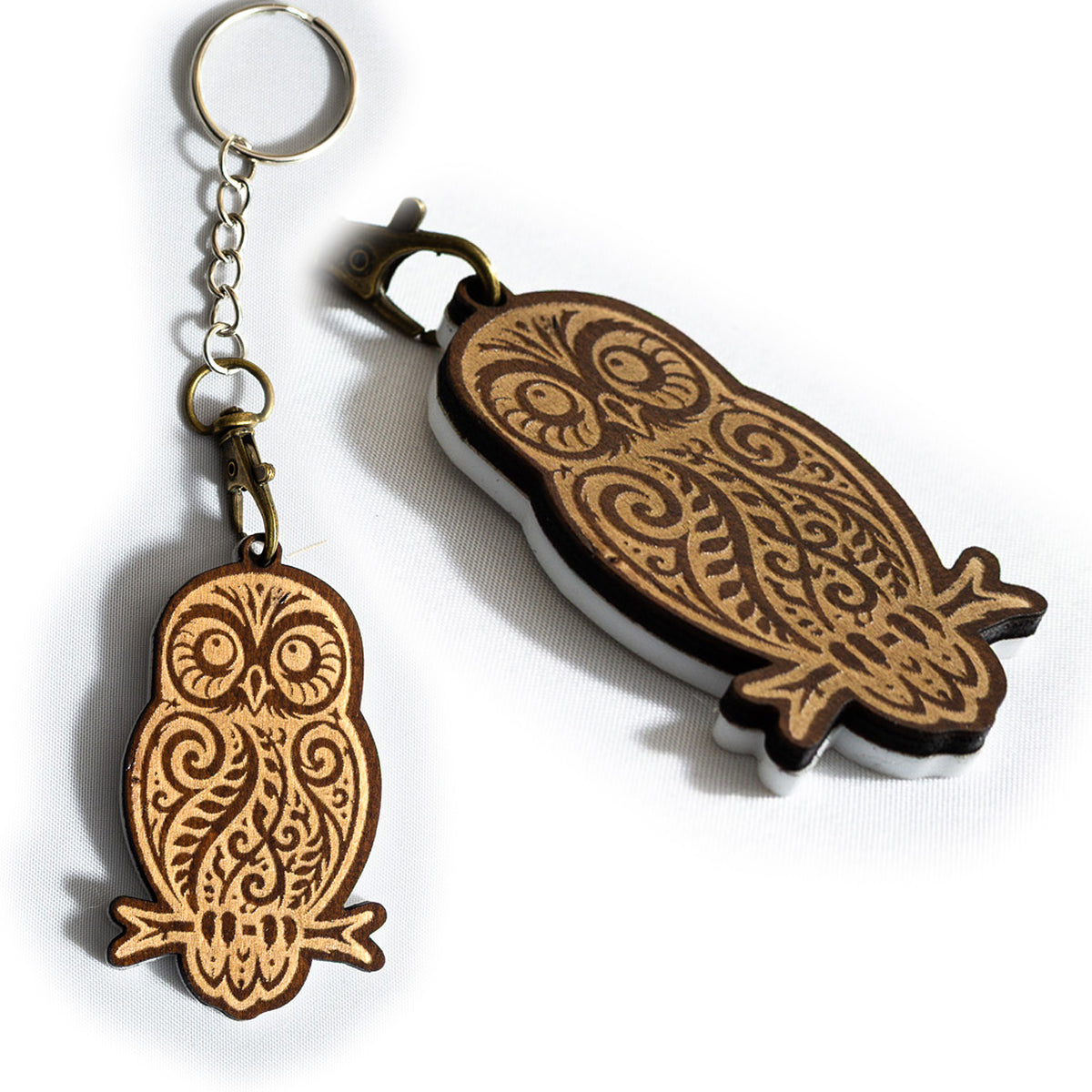 NZ Native Bird Wooden Keyrings & Bag Charms