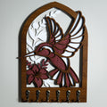 Hummingbird Key Holder (Wall Art, 6 hooks)