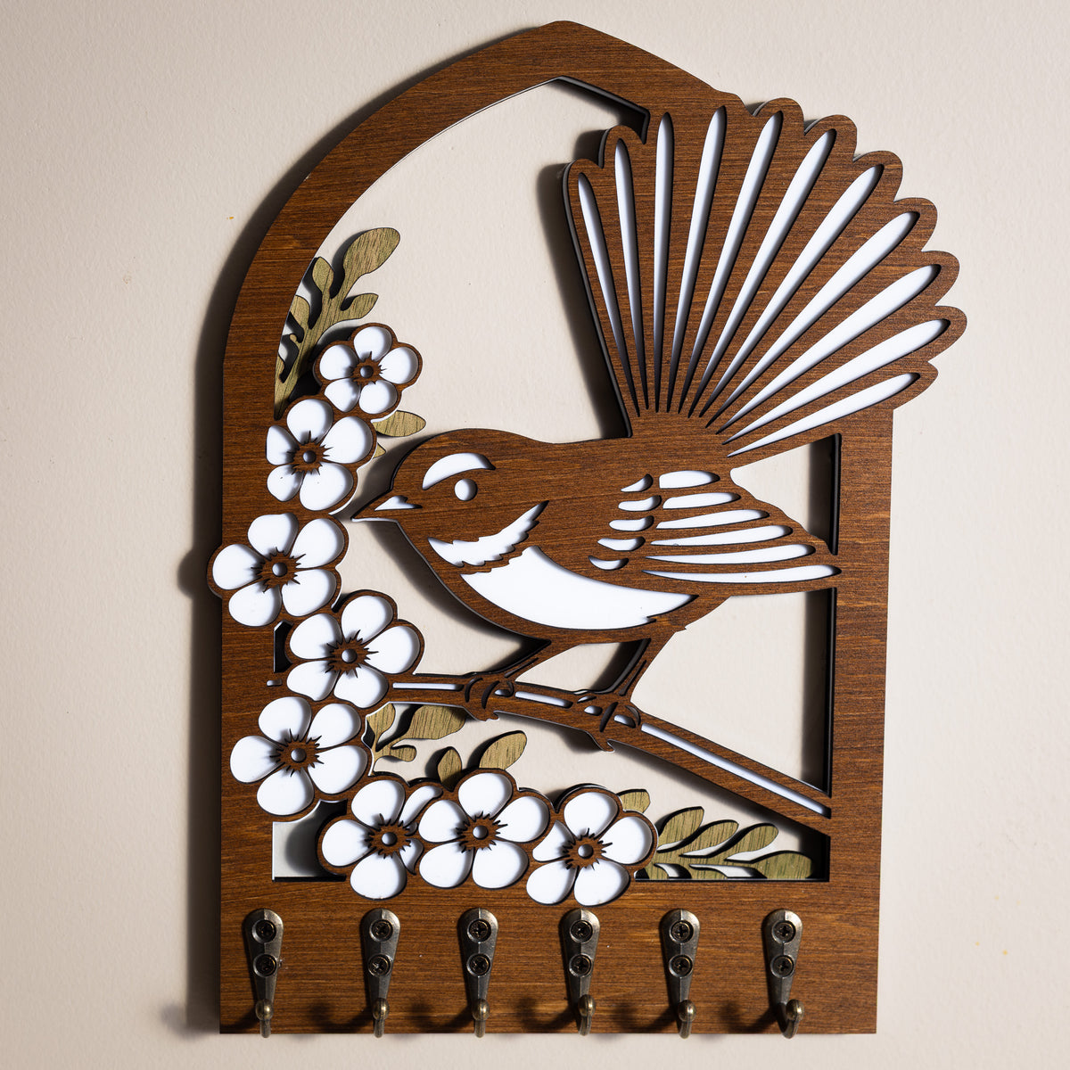 Fantail Key Holder (Wall Art, 6 hooks)