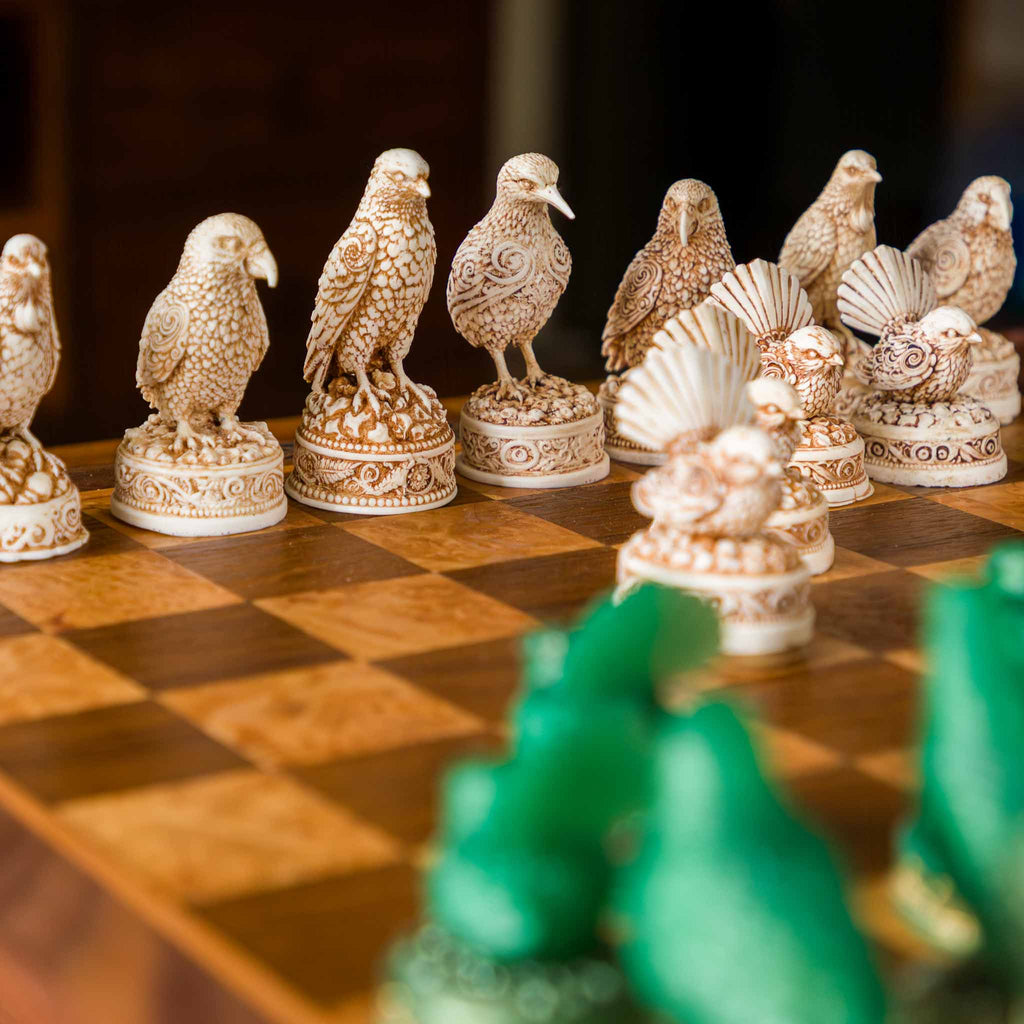 NZ Native Bird Chess Set | Collector Heirloom | Handmade in NZ | furnACE