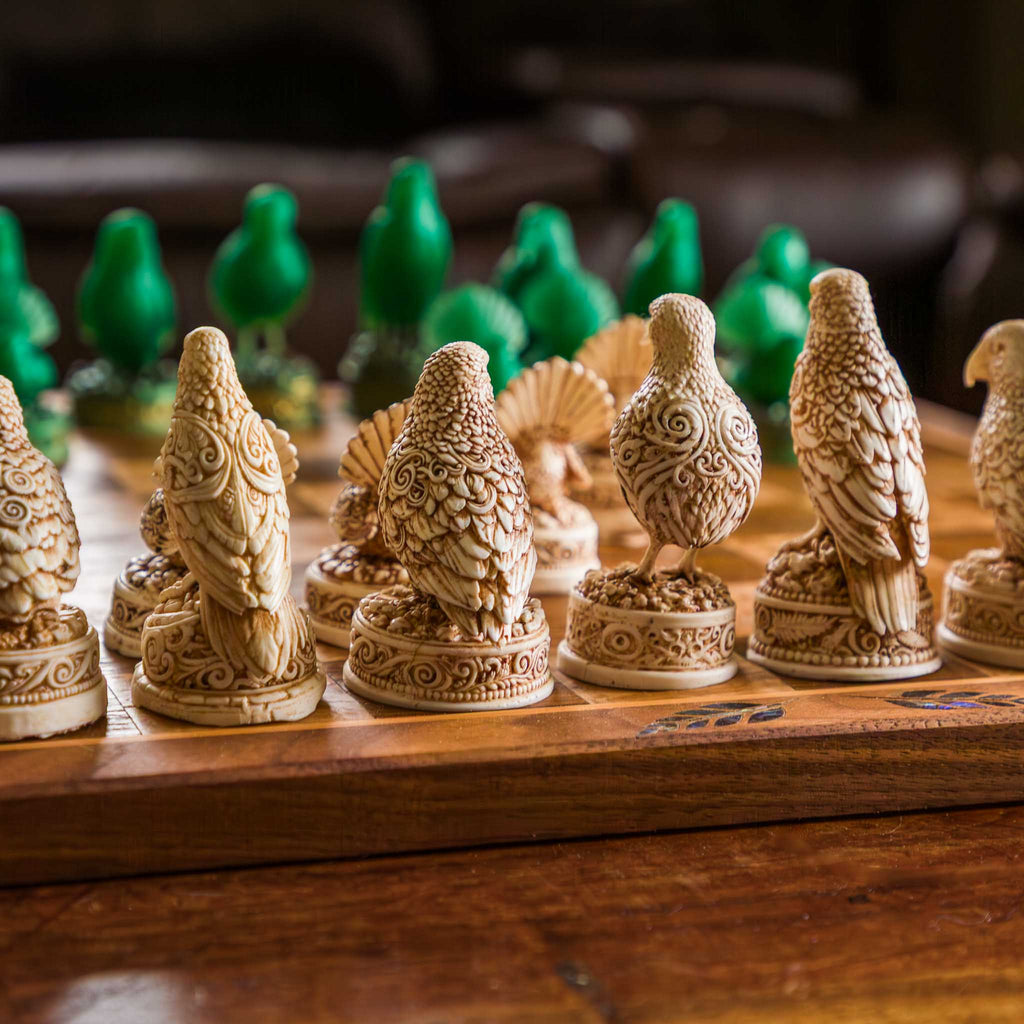 NZ Native Bird Chess Set | Collector Heirloom | Handmade in NZ | furnACE
