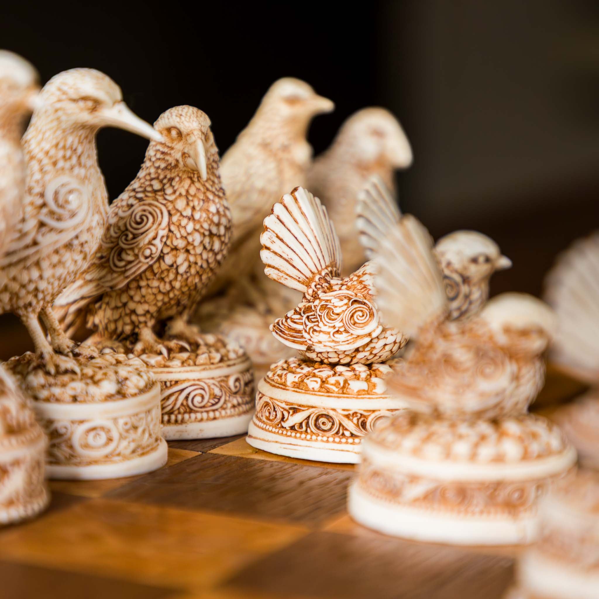 NZ Native Bird Chess Set | Collector Heirloom | Handmade in NZ | furnACE