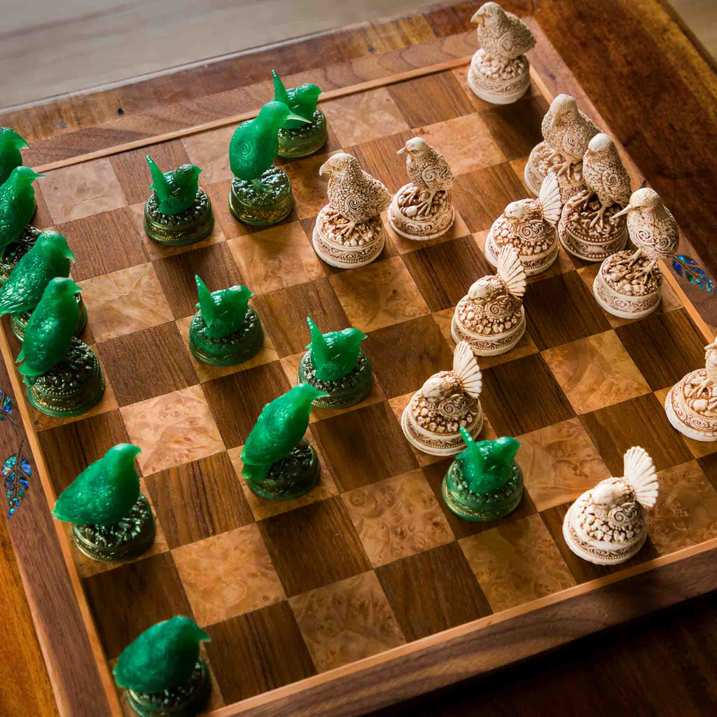 NZ Native Bird Chess Set | Collector Heirloom | Handmade in NZ | furnACE