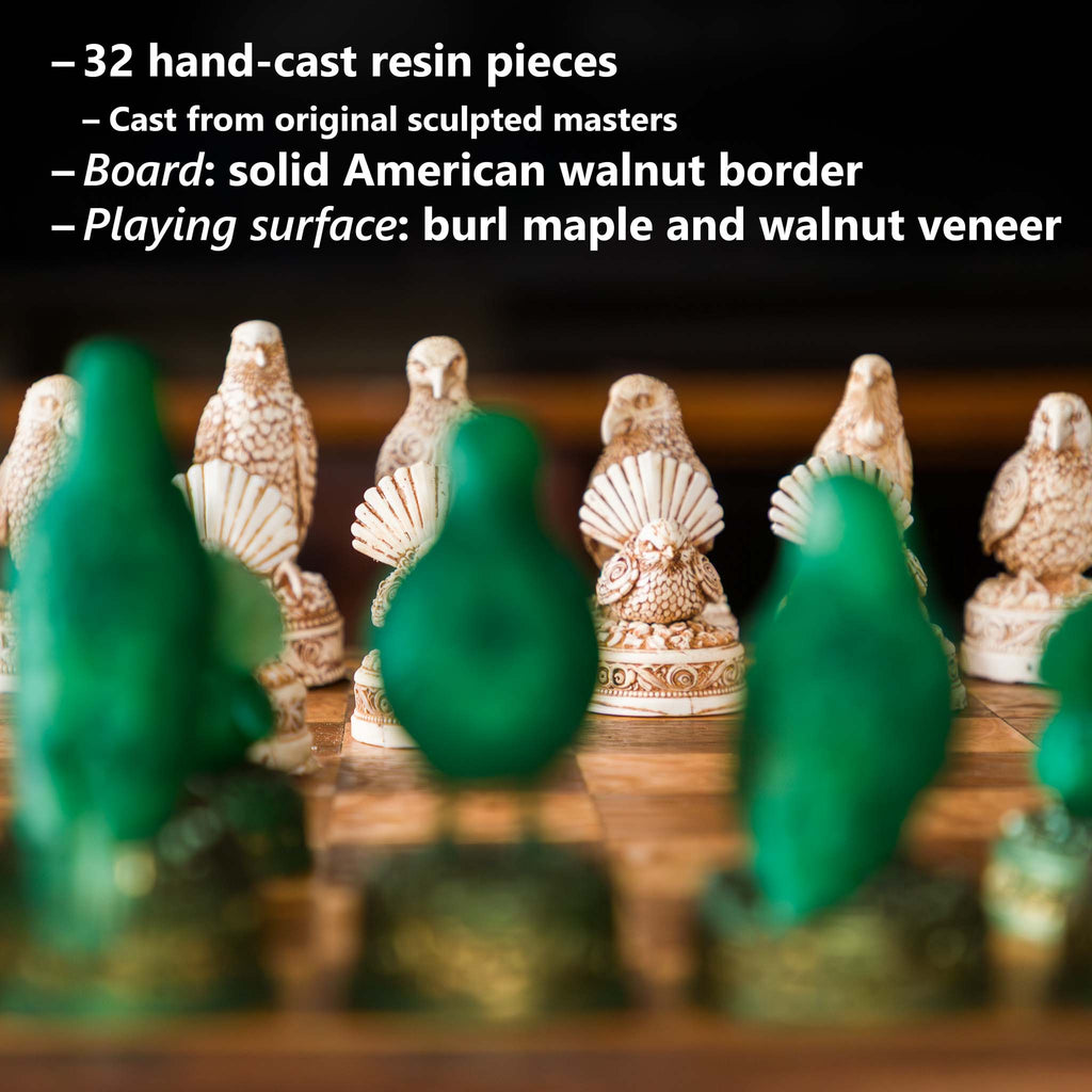 NZ Native Bird Chess Set | Collector Heirloom | Handmade in NZ | furnACE