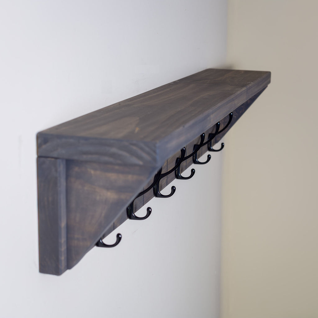 Rustic Wall Shelf & Coat Rack – 900 mm