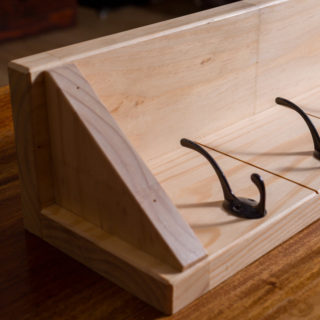 Rustic Wall Shelf & Coat Rack – 900 mm