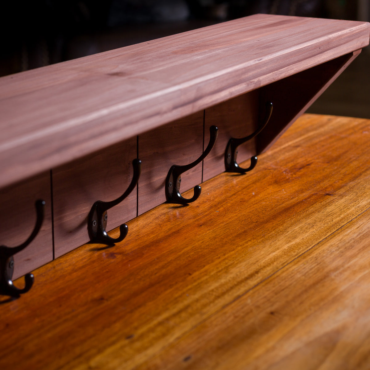 Rustic Wall Shelf & Coat Rack – 900 mm