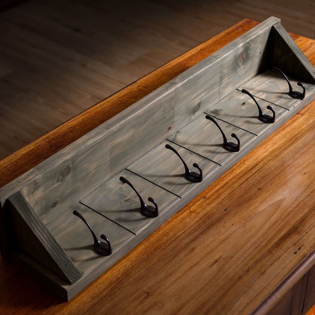 Rustic Wall Shelf & Coat Rack – 900 mm