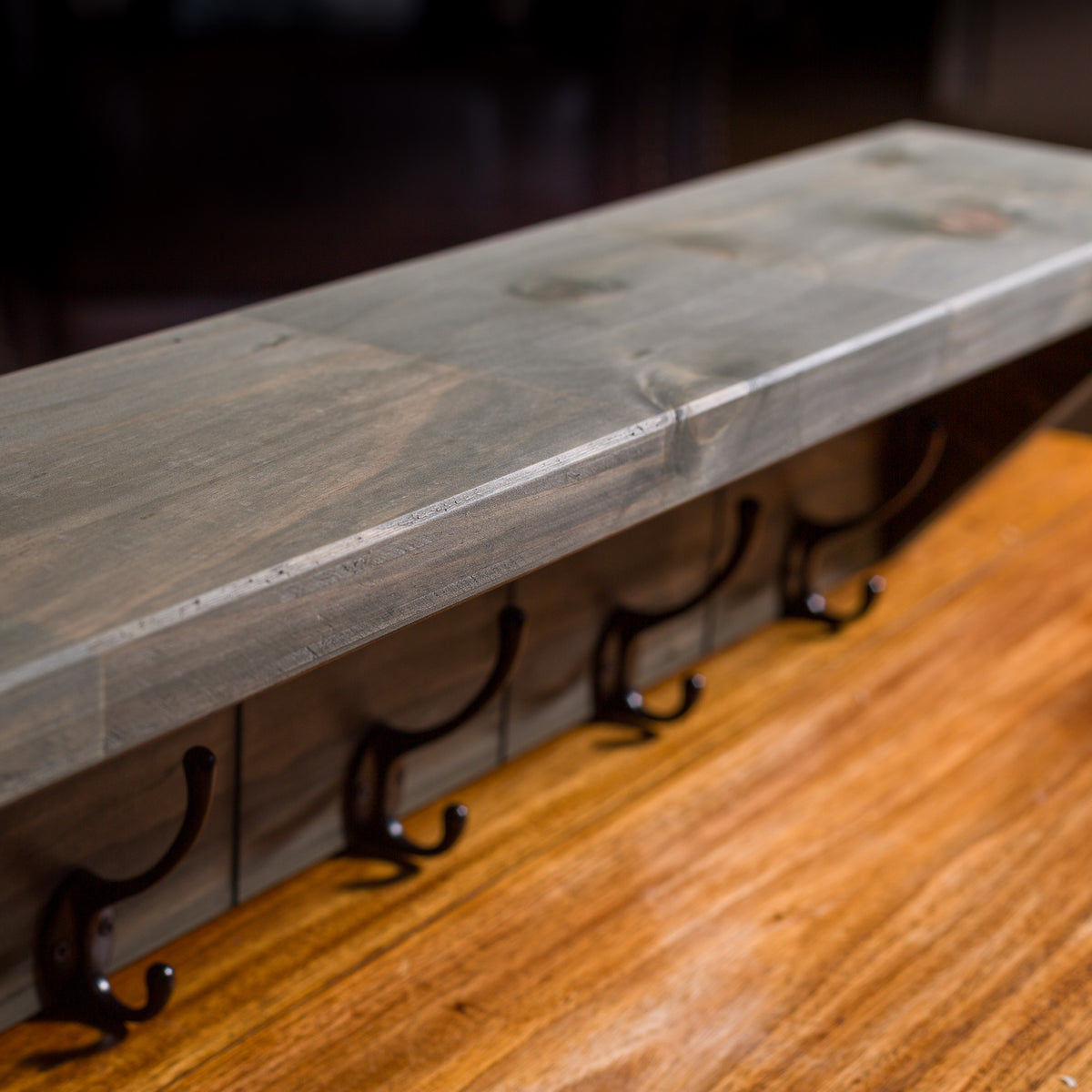 Rustic Wall Shelf & Coat Rack – 900 mm