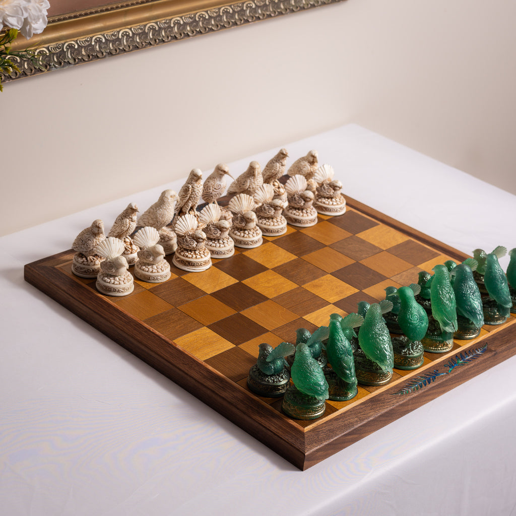 NZ Native Bird Chess Set | Handmade Collector Chess Set