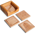 Neo Deco Timber Coaster Set