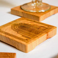 Art Deco Coaster Set, Handmade NZ Macrocarpa Timber (Set of 6)