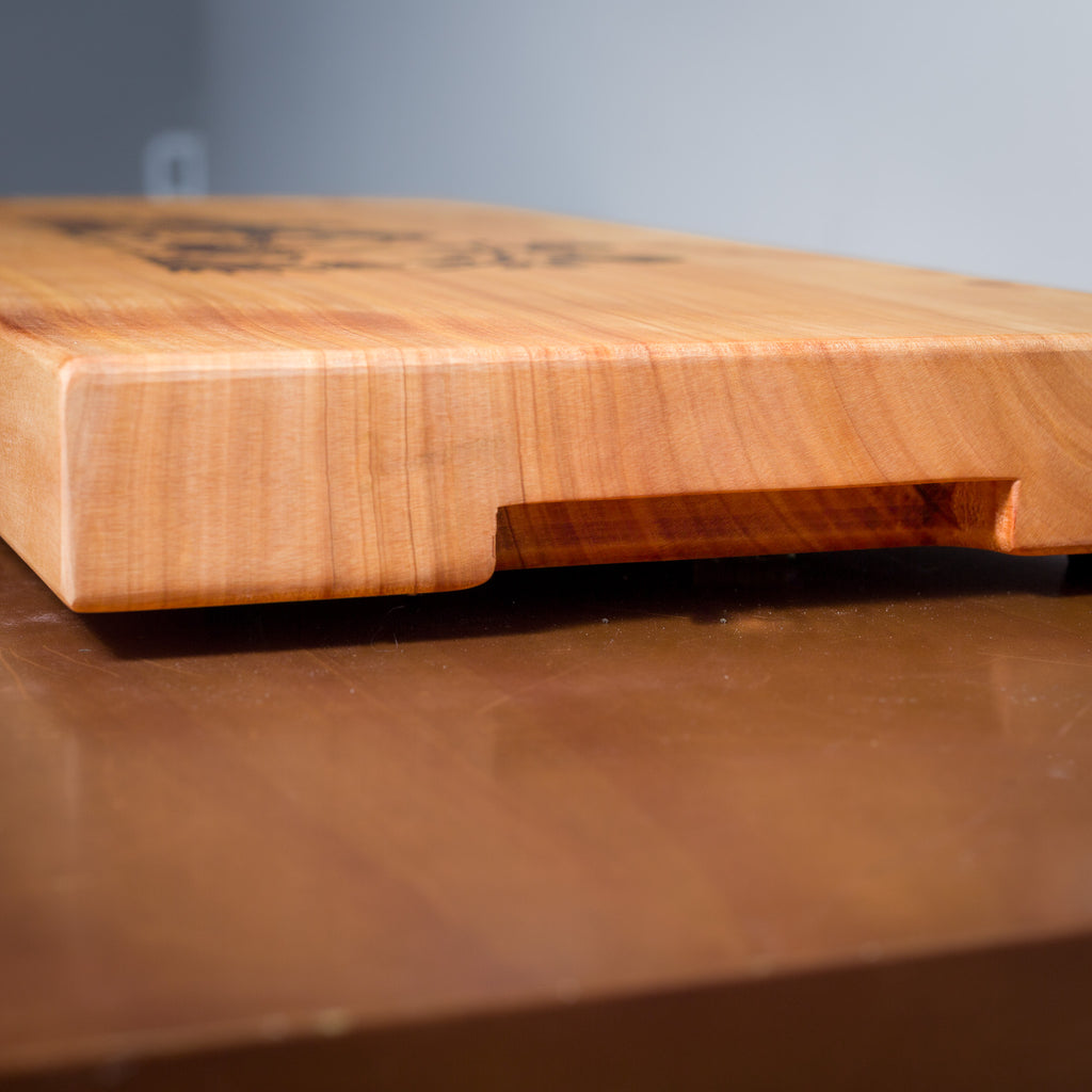 The Kiwi Sausage Sizzle | Macrocarpa Serving Board with Walnut Inlay
