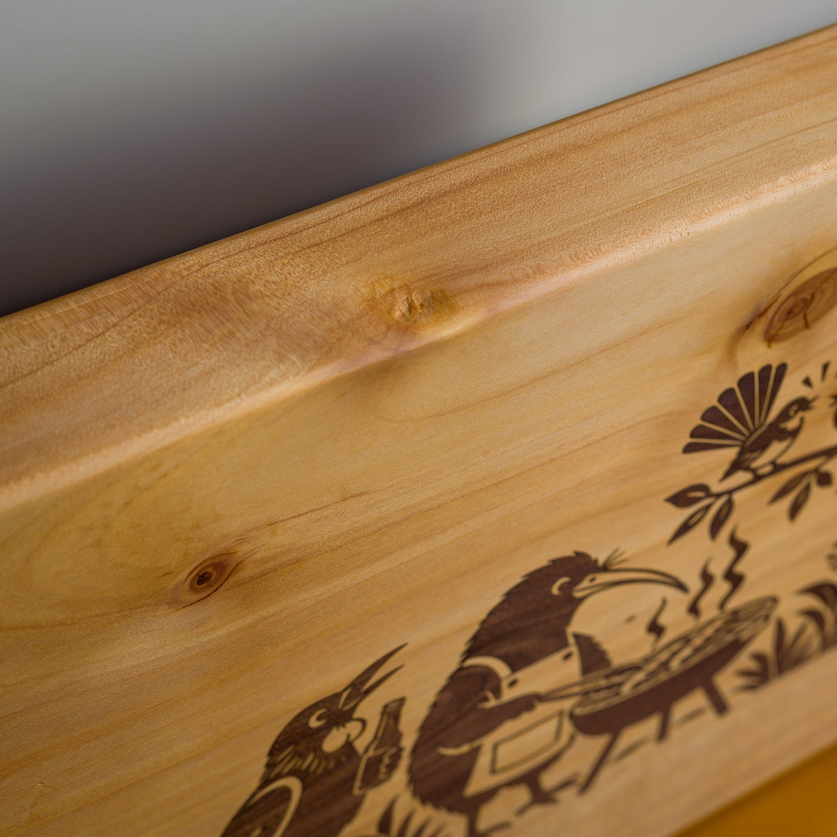 The Kiwi Sausage Sizzle | Macrocarpa Serving Board with Walnut Inlay